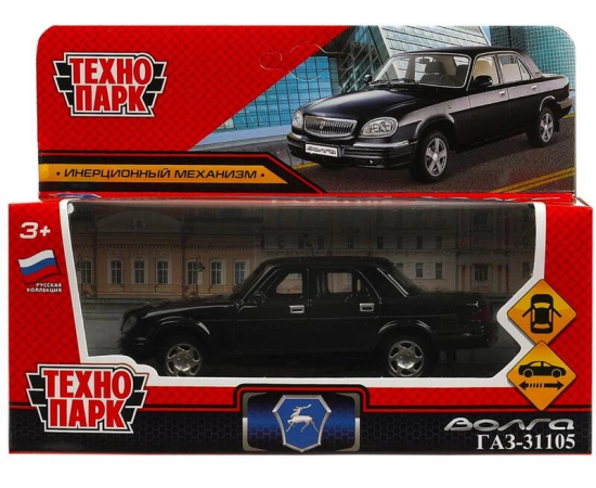Машина металл ГАЗ -31105 «волга» 12 см, двери, багаж, инерц, черный 369117 369117