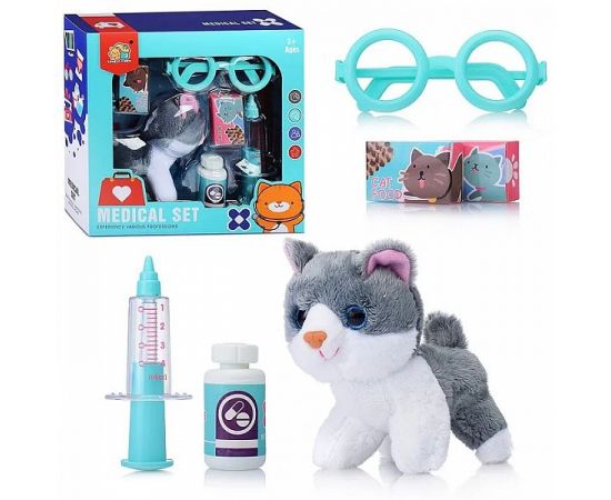 Игровой набор "Питомец Котенок" с набором доктора, 6 предметов, в коробке 832-189 832-189