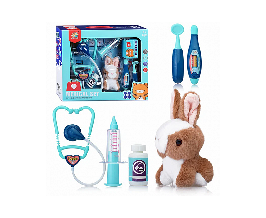 Игровой набор "Питомец Кролик" с набором доктора, 7 предметов, в коробке 832-194 832-194