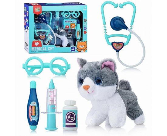 Игровой набор "Питомец Котенок" с набором доктора, 7 предметов, в коробке 832-196 832-196