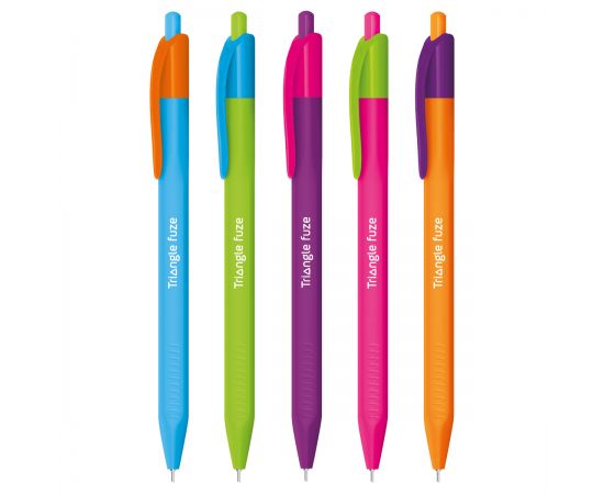 Ручка шариковая автоматическая Berlingo "Triangle Fuze RT" синяя, 0,7мм, трехгранный корпус CBm_07732