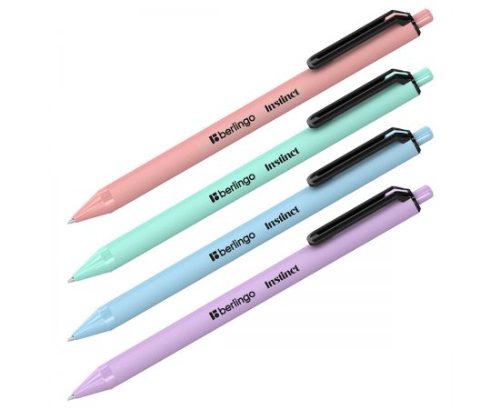 Ручка шариковая автоматическая Berlingo "Instinct" синяя, 0,7мм, корпус ассорти CBm_07742