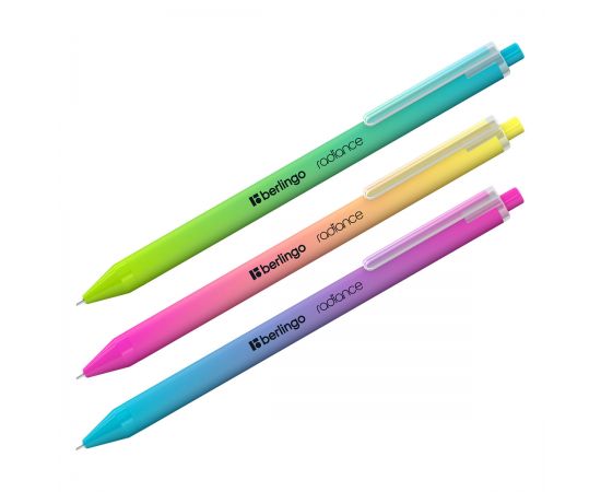 Ручка шариковая автоматическая Berlingo "Radiance" синяя, 0,7мм, корпус ассорти CBm_07752