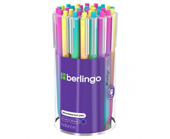 Ручка шариковая автоматическая Berlingo "Radiance" синяя, 0,7мм, корпус ассорти CBm_07752
