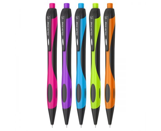 Ручка шариковая автоматическая Berlingo "Color Zone" синяя, 0,7мм, корпус ассорти CBm_70950