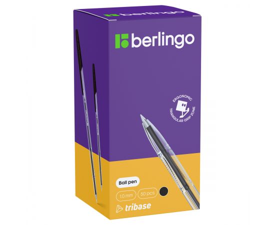 Ручка шариковая Berlingo "Tribase" черная, 1,0мм CBp_10901