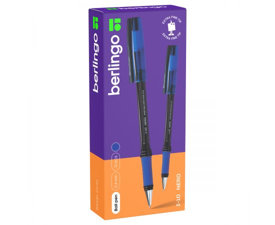 Ручка шариковая Berlingo "I-10 Nero" синяя, 0,4мм CBp_40020