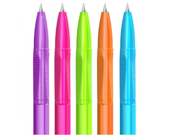 Ручка шариковая Berlingo "Tribase Neon" синяя, 0,7мм, корпус ассорти CBp_70932