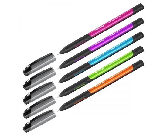 Ручка шариковая Berlingo "Color Zone stick" синяя, 0,7мм, прорезиненный корпус ассорти CBp_70950