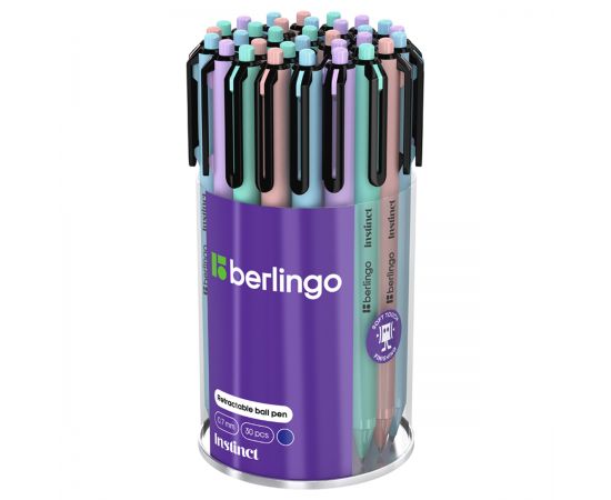 Ручка шариковая автоматическая Berlingo "Instinct" синяя, 0,7мм, корпус ассорти CBm_07742