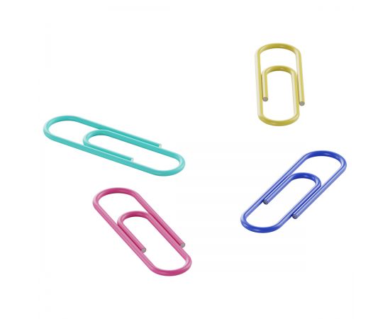Скрепки 28мм, Berlingo, 100шт., цветные, ПВХ упак., европодвес, ассорти пастель DBs_28100e