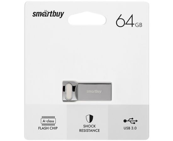 Память Smart Buy "M2"  64GB, USB 3.0 Flash Drive, серебристый (металл. корпус ) SB64GBM2