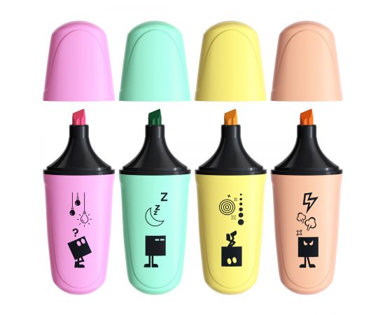 Текстовыделитель Berlingo "Textline HP100" мини, пастельные цвета, ассорти, 1-5мм T1599_50