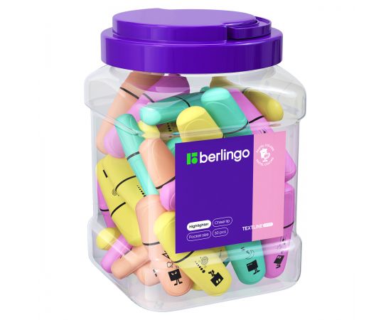 Текстовыделитель Berlingo "Textline HP100" мини, пастельные цвета, ассорти, 1-5мм T1599_50