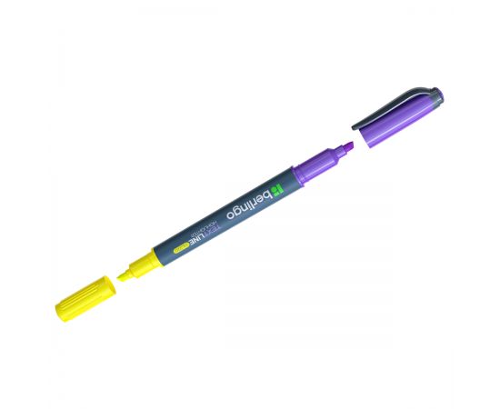Текстовыделитель двусторонний Berlingo "Textline HL220" желтый/фиолетовый, 0,5-4мм T2031
