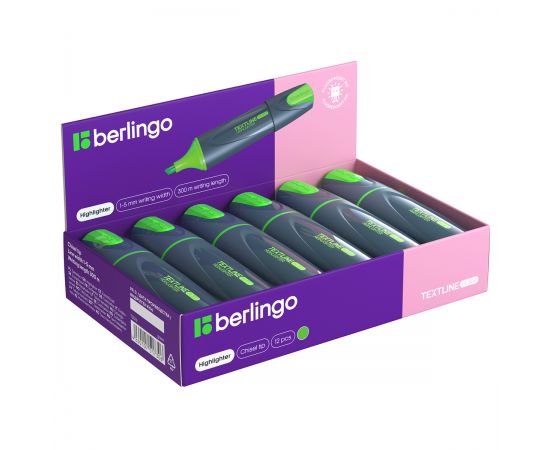 Текстовыделитель Berlingo "Textline HL300" зеленый, 1-5мм T3016