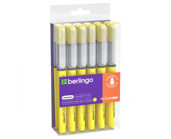 Текстовыделитель-кисть Berlingo "Textline HL470" желтый, 1-6мм T4517