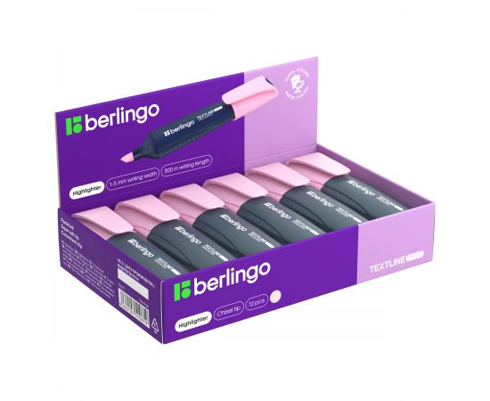 Текстовыделитель Berlingo "Textline HP200" пастельный цвет, фламинго, 1-5мм T5019