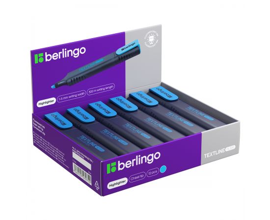 Текстовыделитель Berlingo "Textline HL500" голубой, 1-5мм T7015