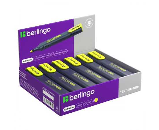 Текстовыделитель Berlingo "Textline HL500" желтый, 1-5мм T7017