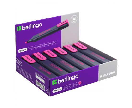 Текстовыделитель Berlingo "Textline HL500" розовый, 1-5мм T7019