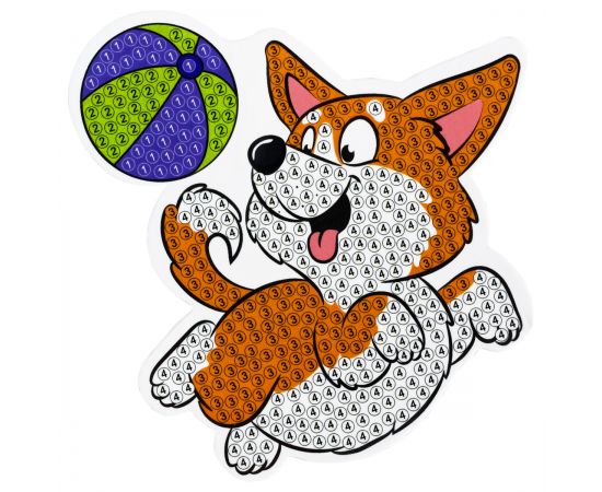 Алмазная мозаика, магнит ТРИ СОВЫ "Корги", картонный конверт АММ_48224