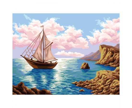 Картина по номерам на холсте ТРИ СОВЫ "Дальнее плавание", 30*40, с акриловыми красками и кистями КХ3040_53835