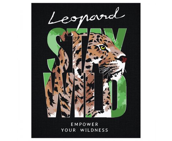 Картина по номерам на черном холсте ТРИ СОВЫ "Оставайся диким", 40*50, c акриловыми красками и кистями КХп_48164