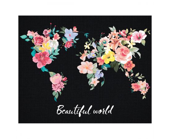 Картина по номерам на черном холсте ТРИ СОВЫ "Мир цветов", 40*50, c акриловыми красками и кистями КХп_48166