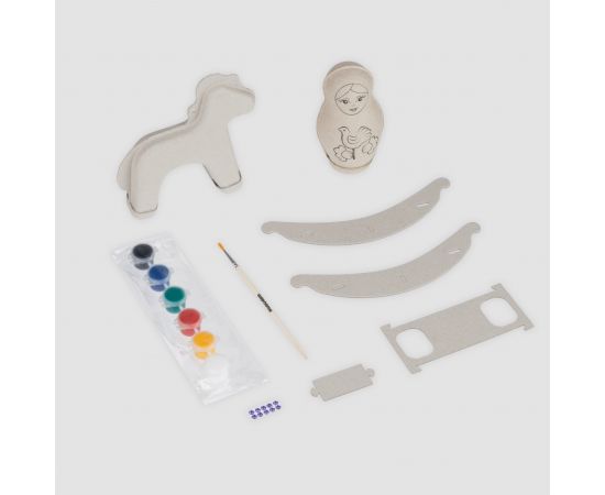 Набор для росписи ТРИ СОВЫ "Матрешка с лошадкой", с красками и кистью НР_54910