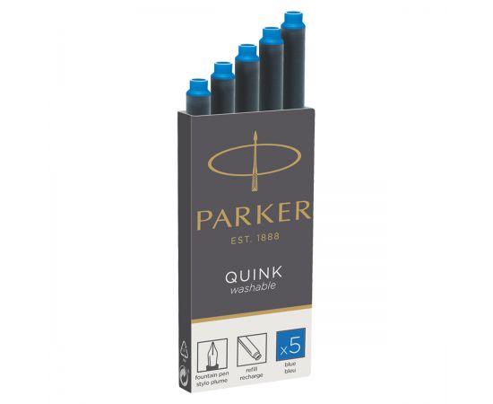 Картриджи чернильные Parker "Cartridge Quink" смываемые синие, 5шт., картонная коробка 1950383