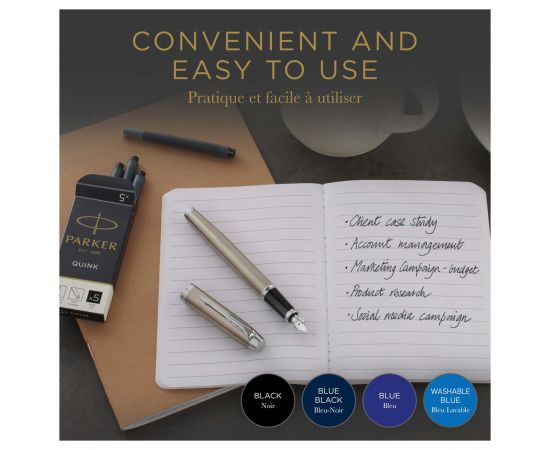 Картриджи чернильные Parker "Cartridge Quink" смываемые синие, 5шт., картонная коробка 1950383