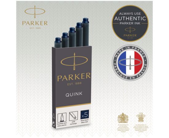 Картриджи чернильные Parker "Cartridge Quink" темно-синие, 5шт., блистер 1950404