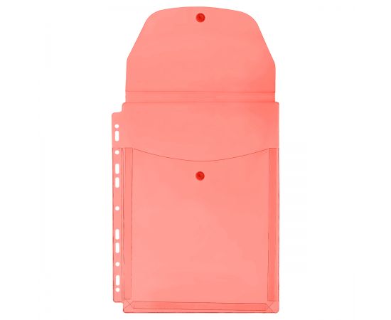 Папка-вкладыш с перфорацией на кнопке OfficeSpace А4, ПВХ, 180мкм, расширяющаяся до 250л., цветная, ассорти 368389