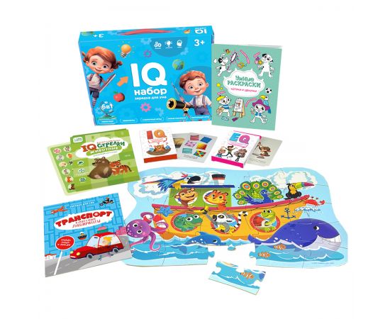 Набор подарочный ГЕОДОМ "IQ набор", 6в1, картонная коробка 4660136227335