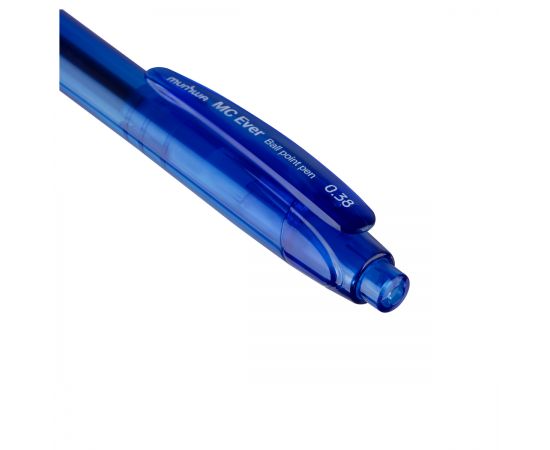 Ручка шариковая автоматическая Munhwa "MC Ever" синяя, 0,38мм, грип MCE-02