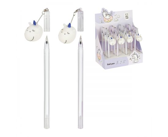 Ручка шариковая MESHU "Hello, Unicorn", синяя, 0,7мм, корпус ассорти, с топпером MS_02675