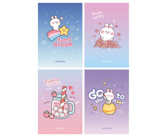 Блокнот А6 40л. на отрывной склейке MESHU "The cat's journey", матовая ламинация, выборочный УФ-лак MS_54399