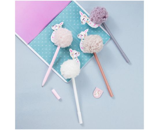 Ручка шариковая MESHU "Lamb" синяя, 0,7мм, корпус ассорти, с топпером MS_65909