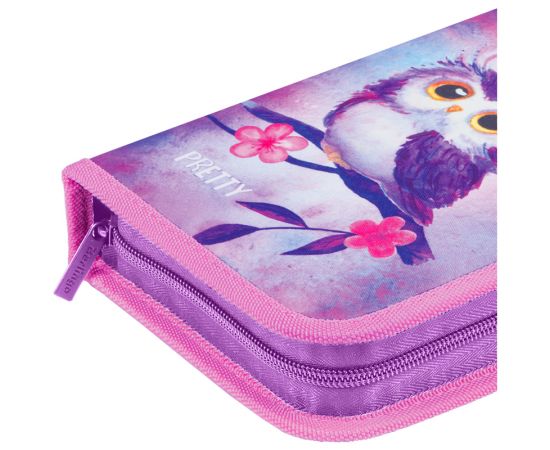 Пенал 1 отделение, 200*140*40 Berlingo "Owl", с наполнением, полиэстер PK06220