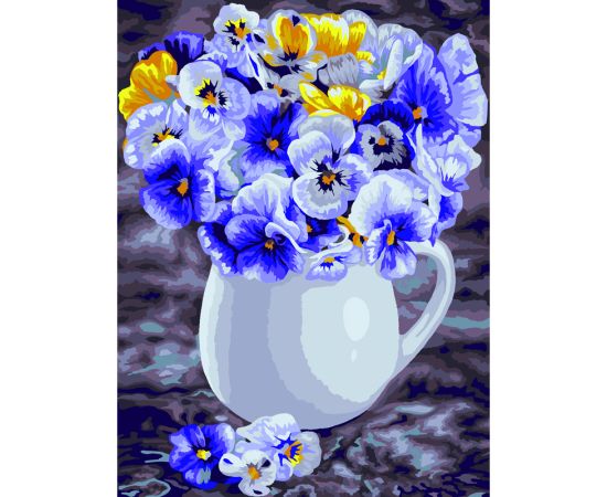 Картина по номерам на картоне ТРИ СОВЫ "Анютины глазки", 30*40, с акриловыми красками и кистями КК_44066