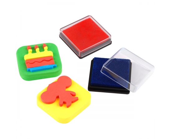 Набор штампиков для творчества Мульти-Пульти "Чебурашка", EVA, 10шт., с чернилами ЧБ_53273