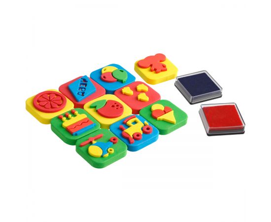 Набор штампиков для творчества Мульти-Пульти "Чебурашка", EVA, 10шт., с чернилами ЧБ_53273