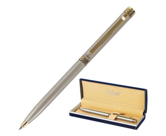 Ручка подарочная шариковая GALANT Brigitte, корпус серебр., золотистые детали, 0,7мм, синяя, 141009 141009