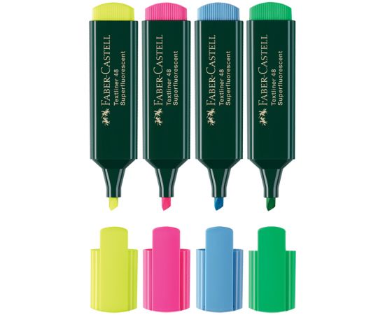 Набор текстовыделителей Faber-Castell "48" 04цв., 1-5мм, пластик. уп., европодвес 154804