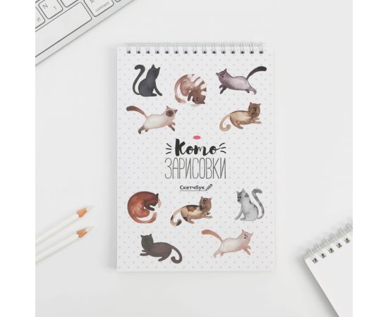 Скетчбук «Кот» А5, 40 л, 100 г/м 1825575