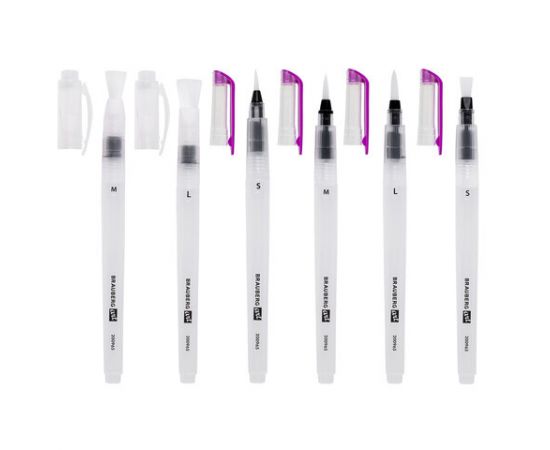 Кисти художественные с резервуаром для воды синтетика набор 6 шт, BRAUBERG ART DEBUT, 200965 200965