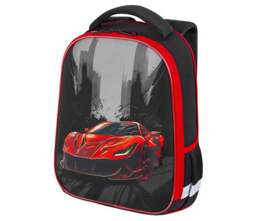 Ранец BRAUBERG KIDS START, 1 отделение, 2 кармана, Red car, 35х26х13 см, 272091 272091
