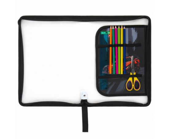 Папка для труда на молнии BRAUBERG KIDS А4, 1 отделение, прозрачная, органайзер, Red car, 272209 272209