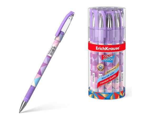 Ручка шариковая ErichKrause ColorTouch Stick Magic Rhombs 0.7, цвет чернил синий 50739